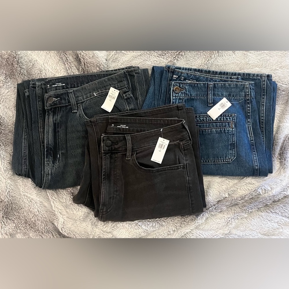 BUNDLE OF 3 NWT Old Navy Wide-Leg Jeans